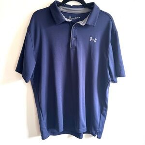 Under Armour Performance Polo Shirt Mens XL Blue Loose Fit Golf Athletic